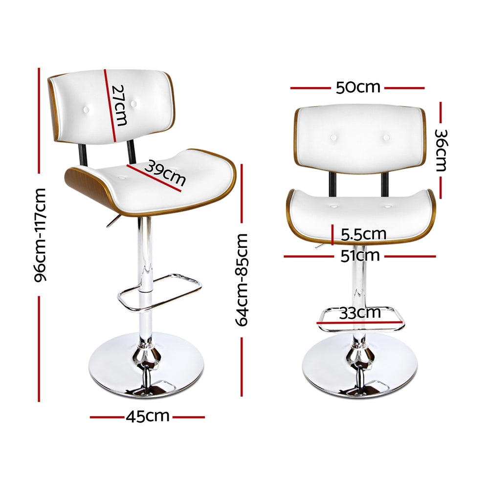 Jordan (Set of 3) Bar Stools with Chrome Base - White - Homecoze