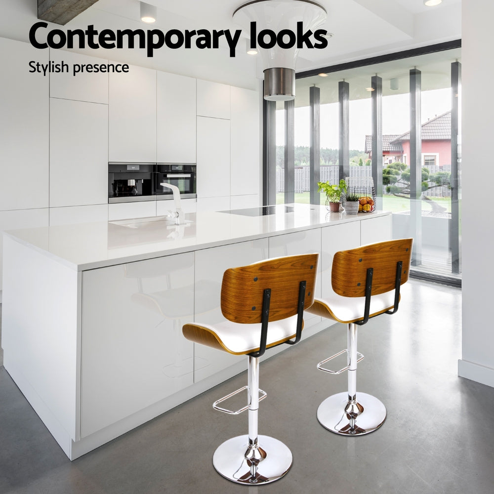 Jordan (Set of 3) Bar Stools with Chrome Base - White - Homecoze