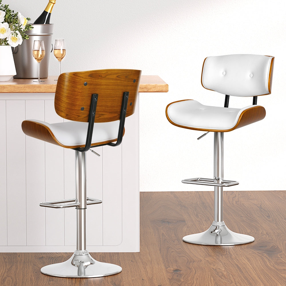 Jordan (Set of 3) Bar Stools with Chrome Base - White - Homecoze