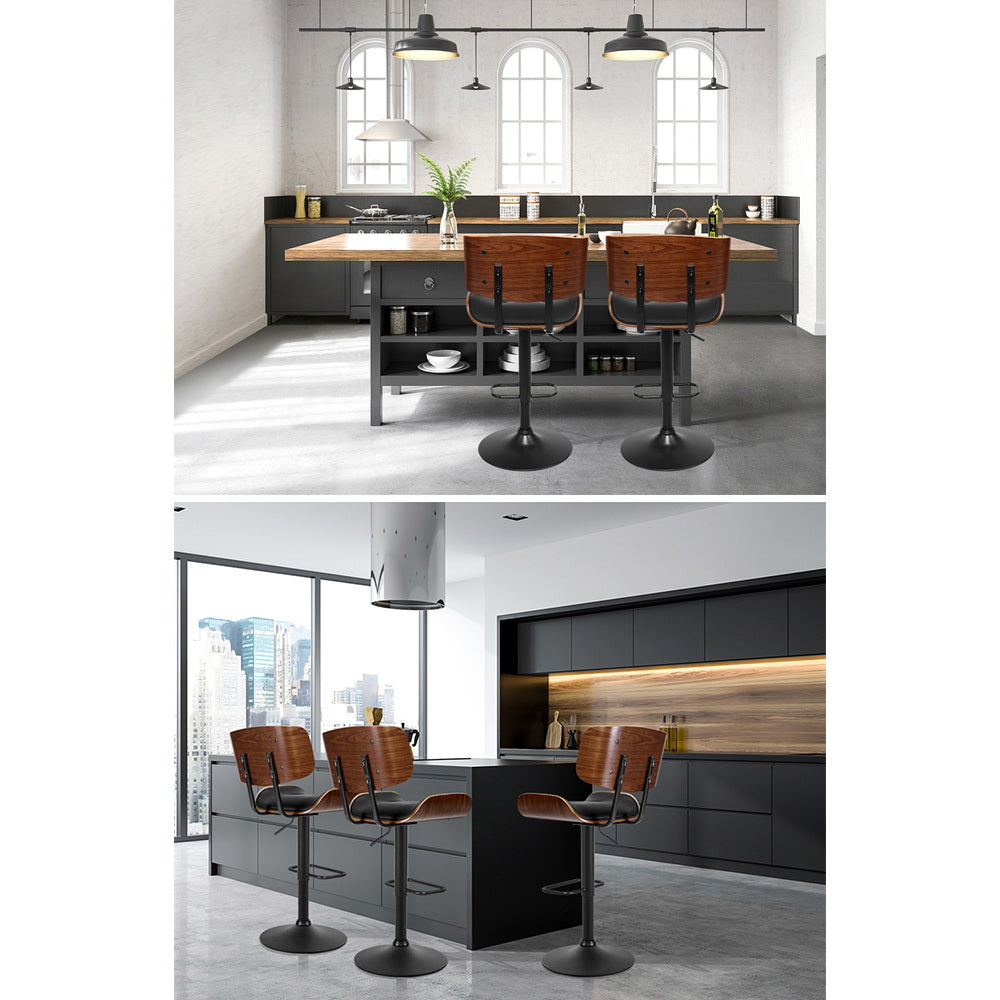 Jordan (Single) Bar Stool with Black Base - Black - Homecoze