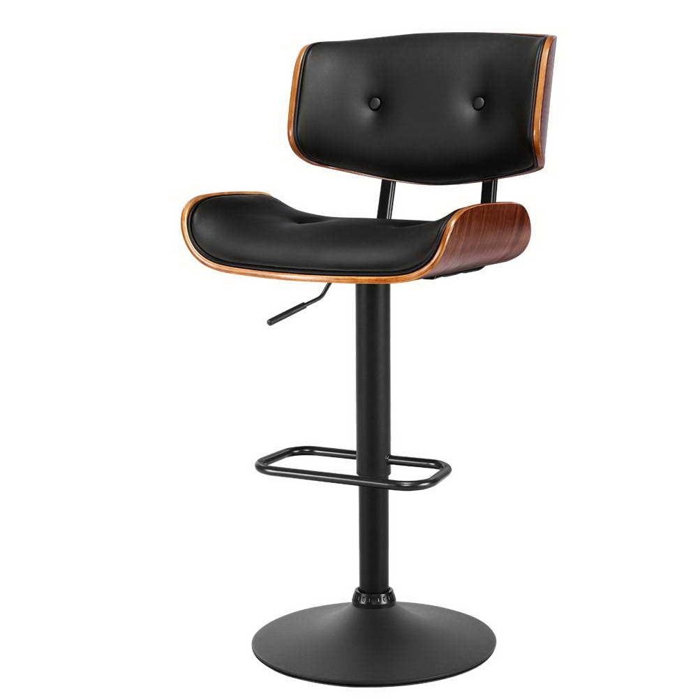 Jordan (Single) Bar Stool with Black Base - Black - Homecoze