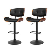Jordan (Set of 2) Bar Stools with Black Base - Black - Homecoze