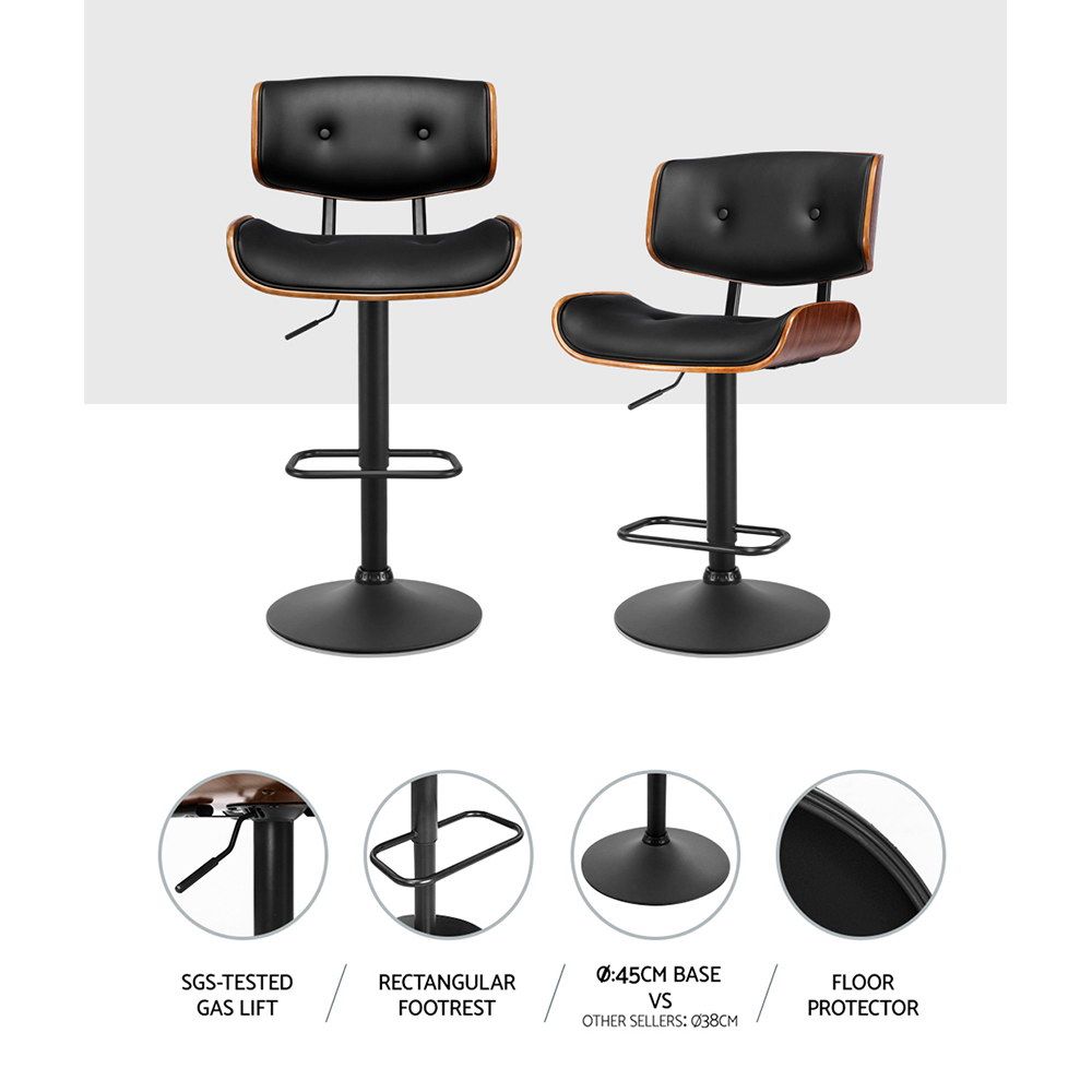 Jordan (Set of 3) Adjustable Bar Stools - Black