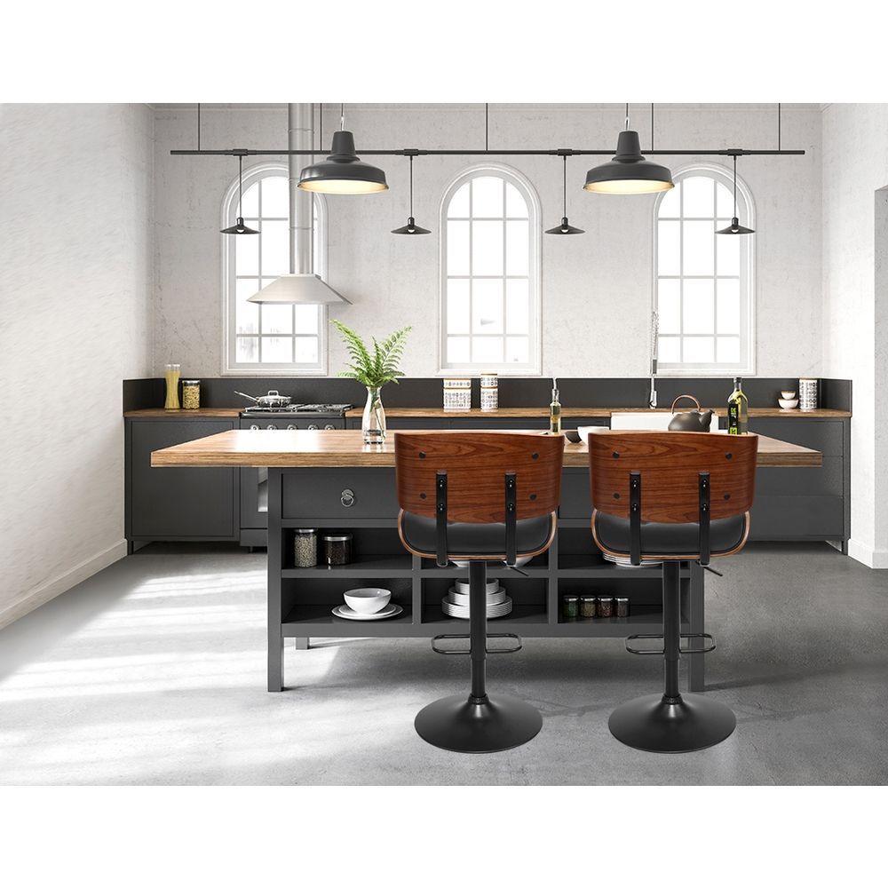 Jordan (Set of 3) Adjustable Bar Stools - Black