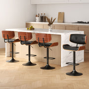 Jordan (Set of 4) Bar Stools with Black Base - Black - Homecoze