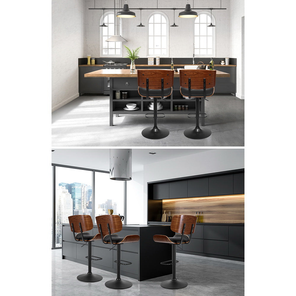 Jordan (Set of 4) Bar Stools with Black Base - Black - Homecoze