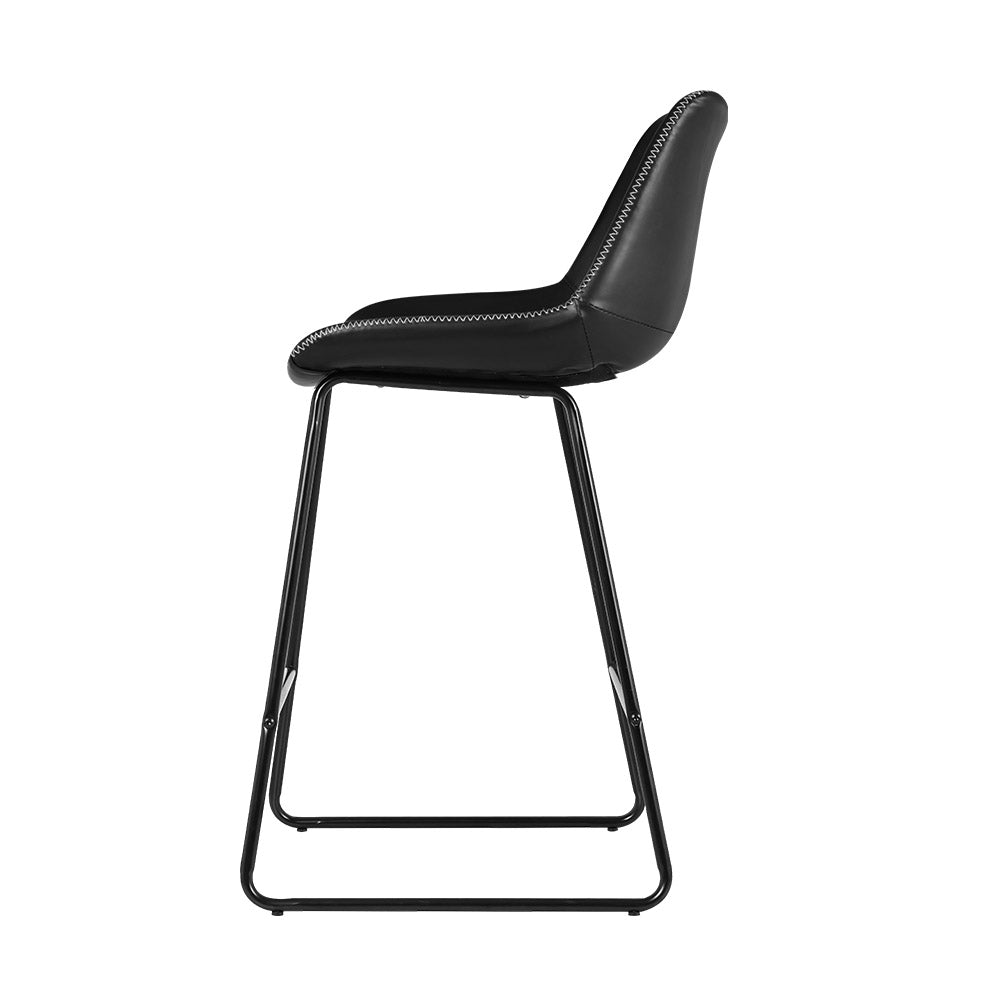 Morgan (Set of 2) Bar Stools 70cm - Black - Homecoze
