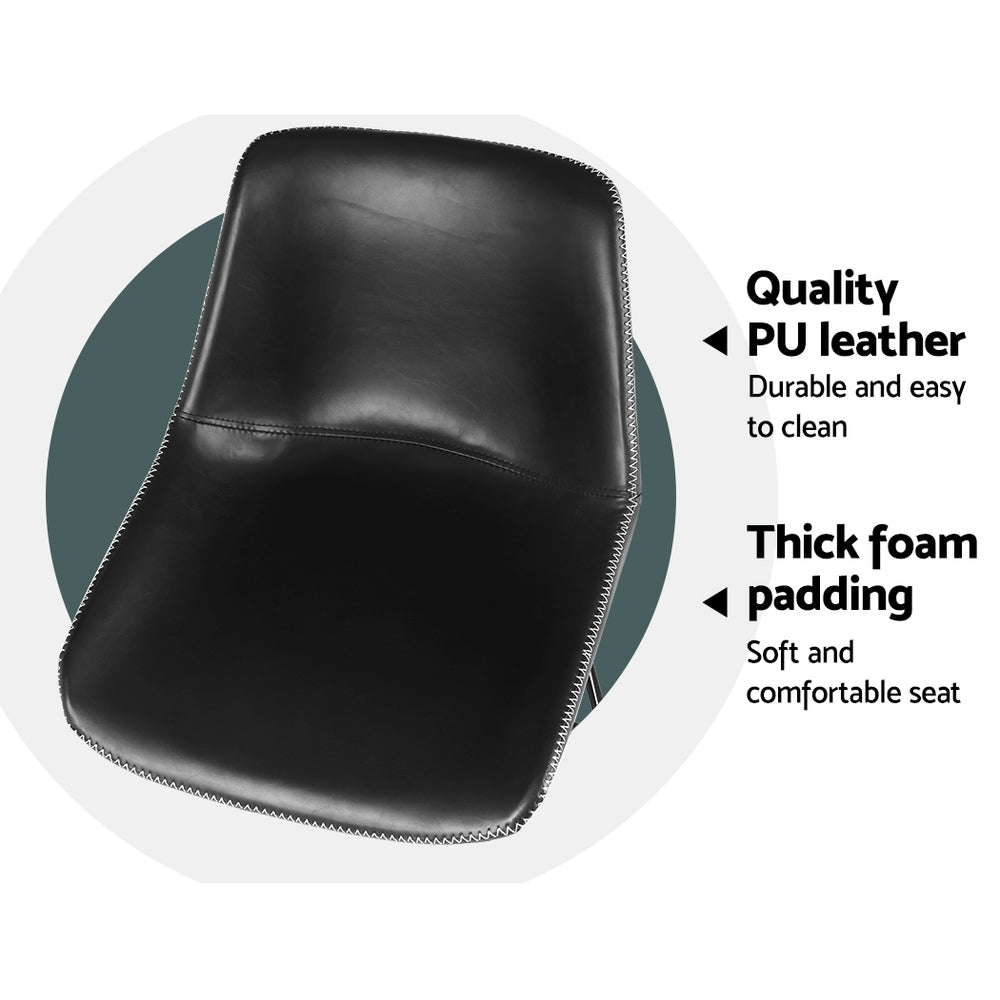 Morgan (Set of 2) Bar Stools 70cm - Black - Homecoze