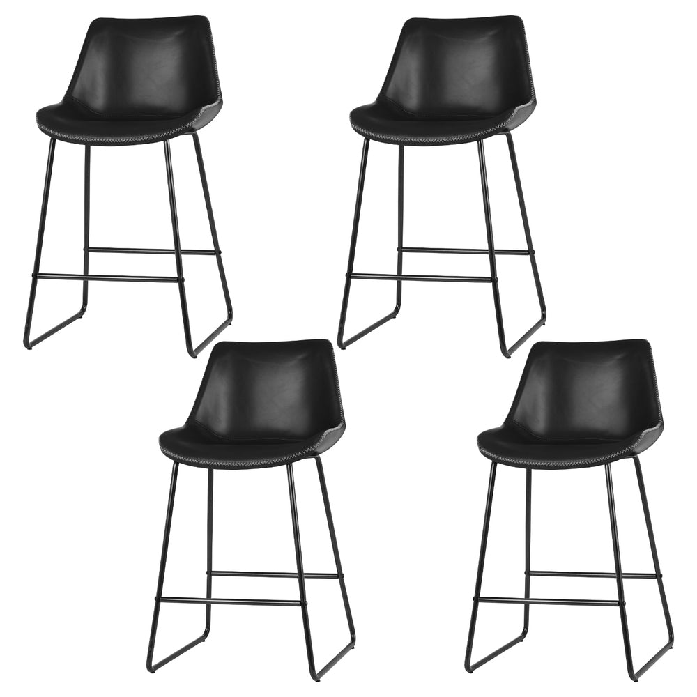 Morgan (Set of 4) Bar Stools 70cm - Black - Homecoze