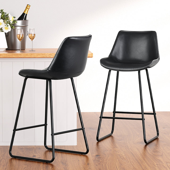 Morgan (Set of 2) Bar Stools 70cm - Black