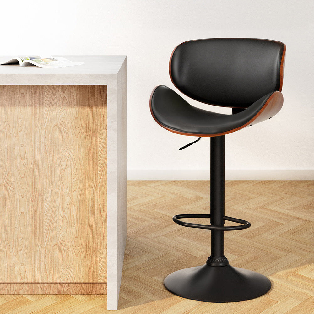 Carter (Single) PU Leather Bar Stool - Black - Homecoze