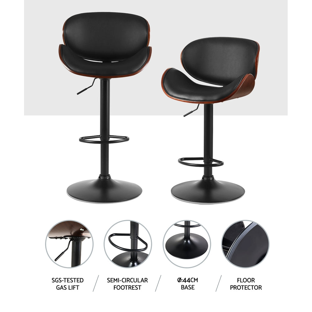 Carter (Single) PU Leather Bar Stool - Black - Homecoze