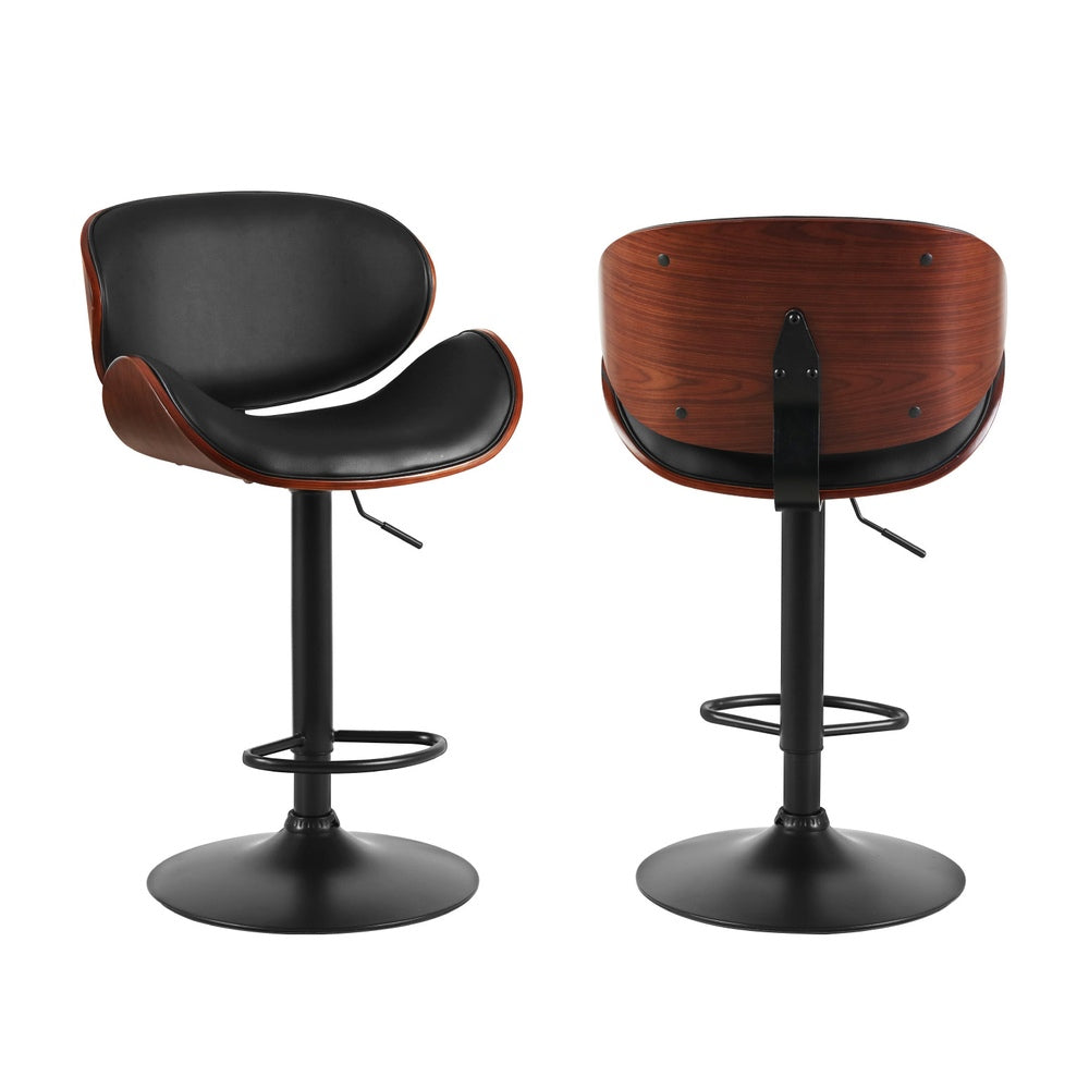 Carter (Set of 4) PU Leather Bar Stools - Black - Homecoze