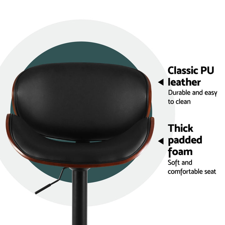 Carter (Set of 4) PU Leather Bar Stools - Black - Homecoze