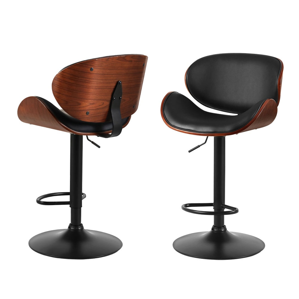 Carter (Set of 4) PU Leather Bar Stools - Black - Homecoze