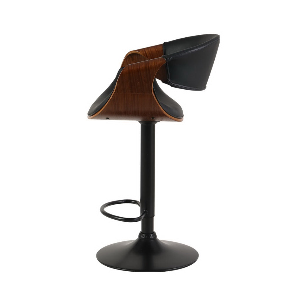 Henry (Set of 3) PU Leather Bar Stools - Black - Homecoze