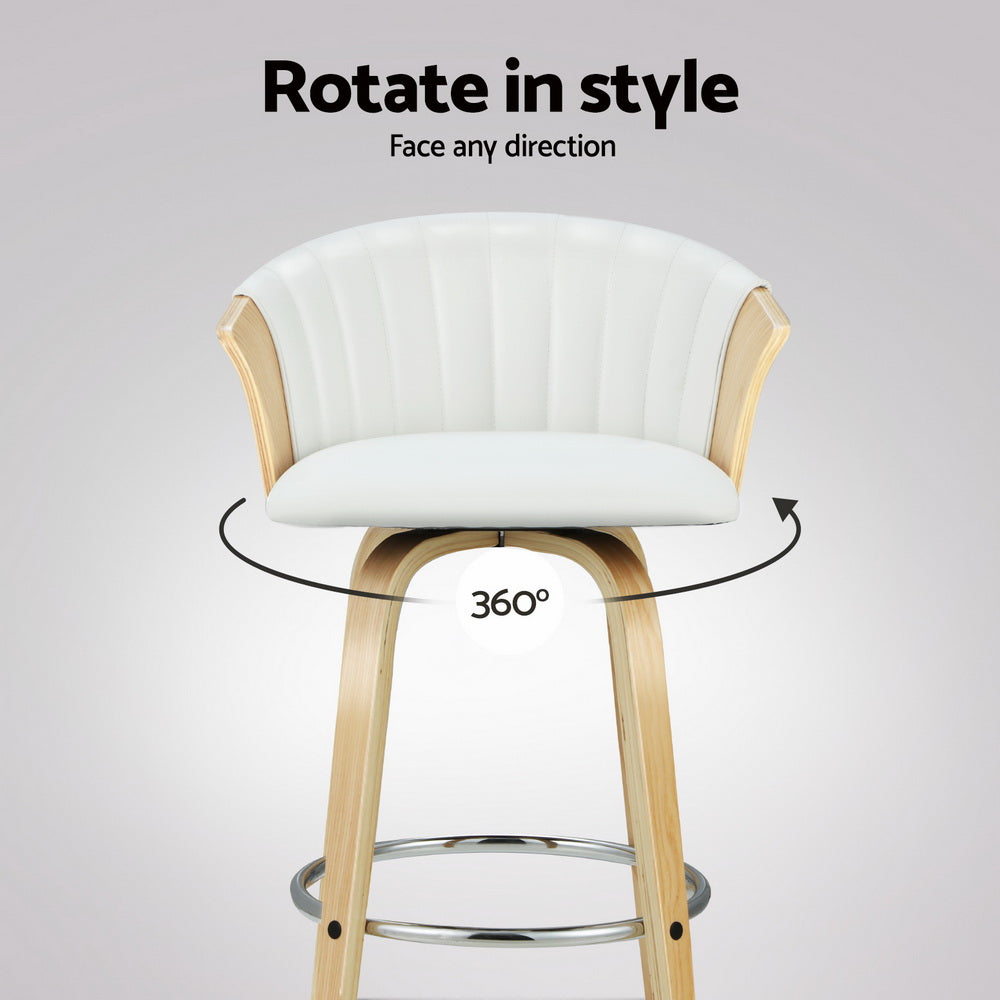 Olivia (Set of 4) Bentwood Bar Stools - White - Homecoze
