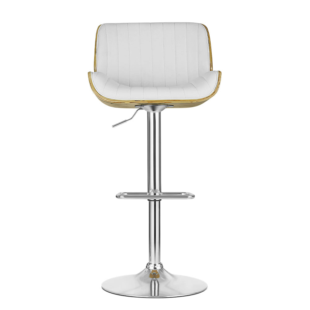Madison (Single) PU Leather Bar Stool - White - Homecoze