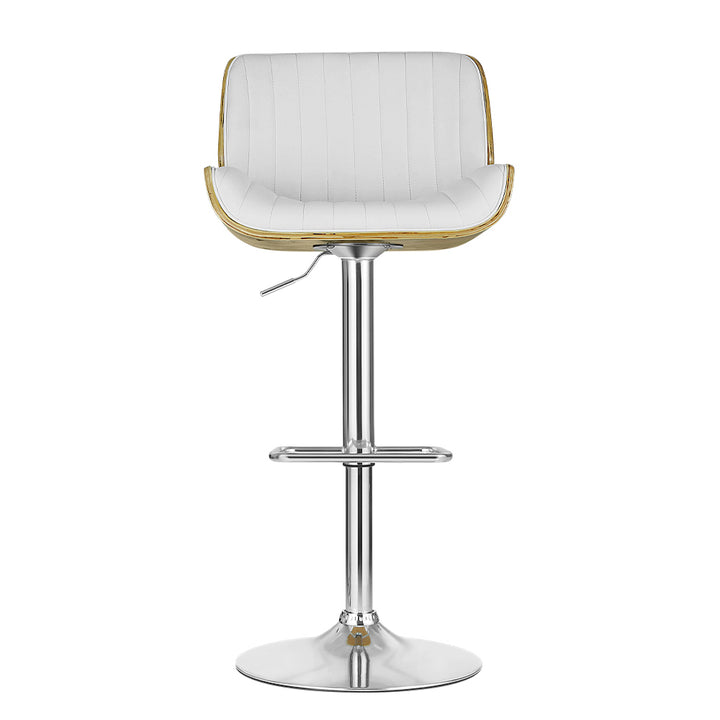 Madison (Single) PU Leather Bar Stool - White - Homecoze