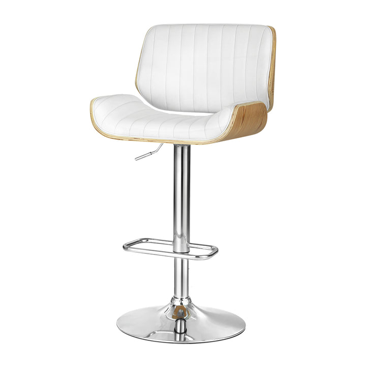 Madison (Single) PU Leather Bar Stool - White - Homecoze