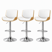 Madison (Set of 3) PU Leather Bar Stools - White