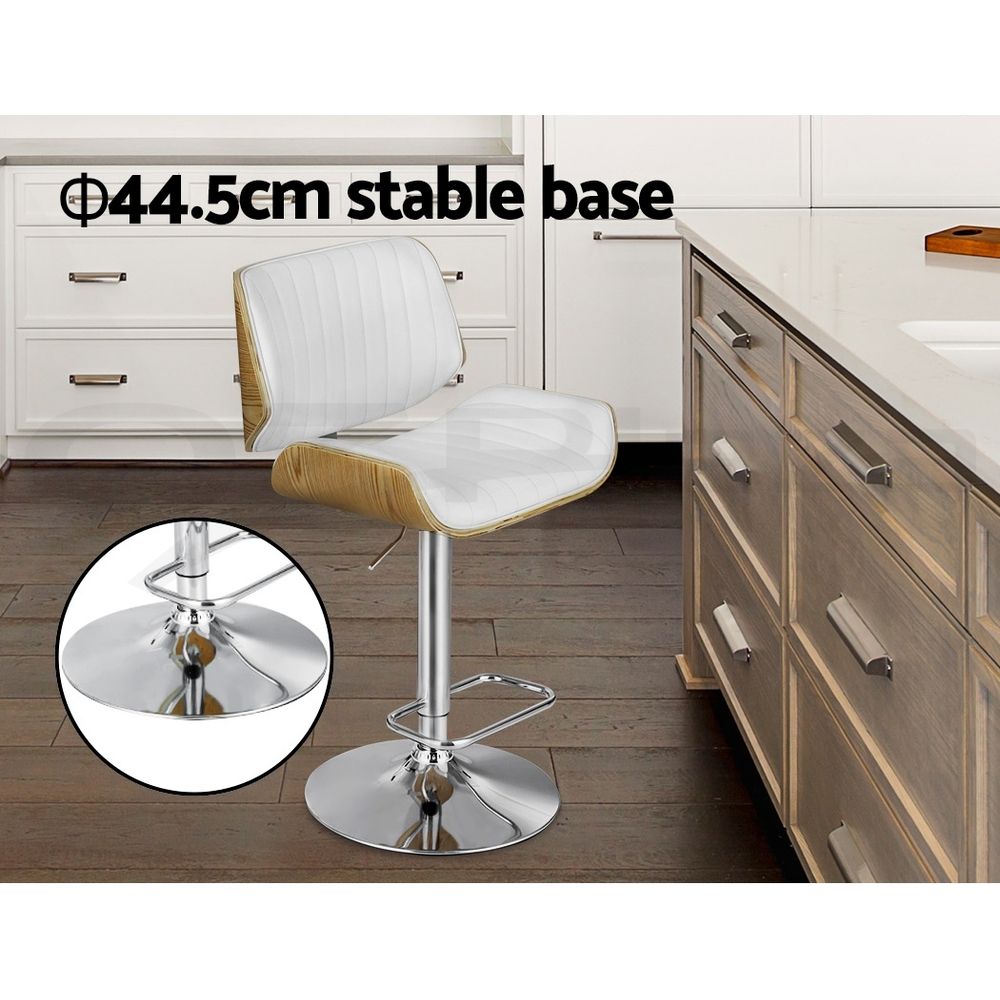 Madison (Set of 3) PU Leather Bar Stools - White