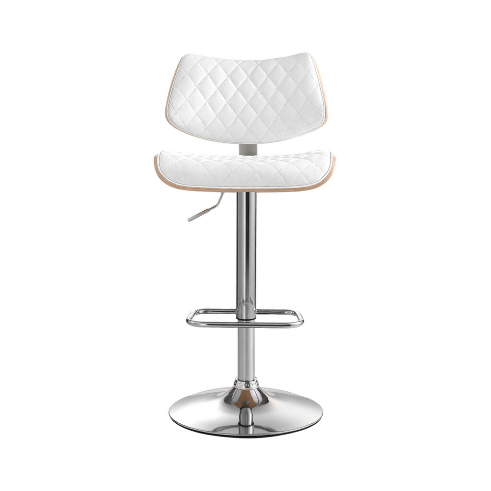 Lennox (Single) PU Leather Bar Stool - White