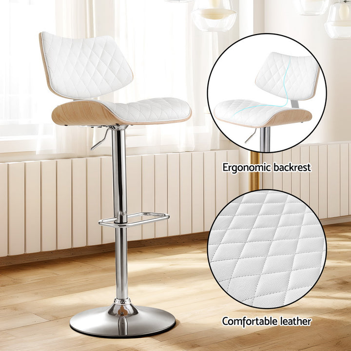 Lennox (Single) PU Leather Bar Stool - White