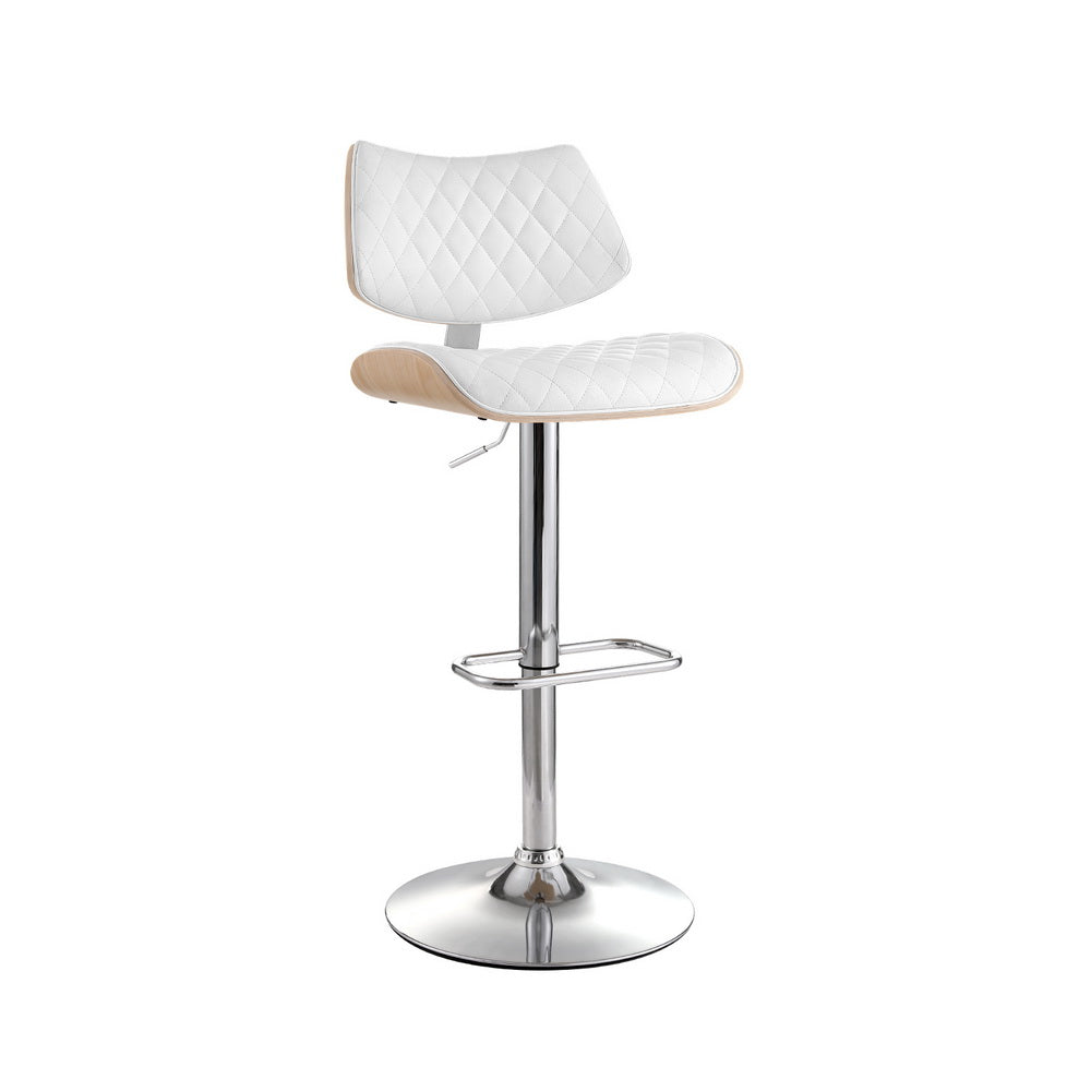 Lennox (Single) PU Leather Bar Stool - White - Homecoze