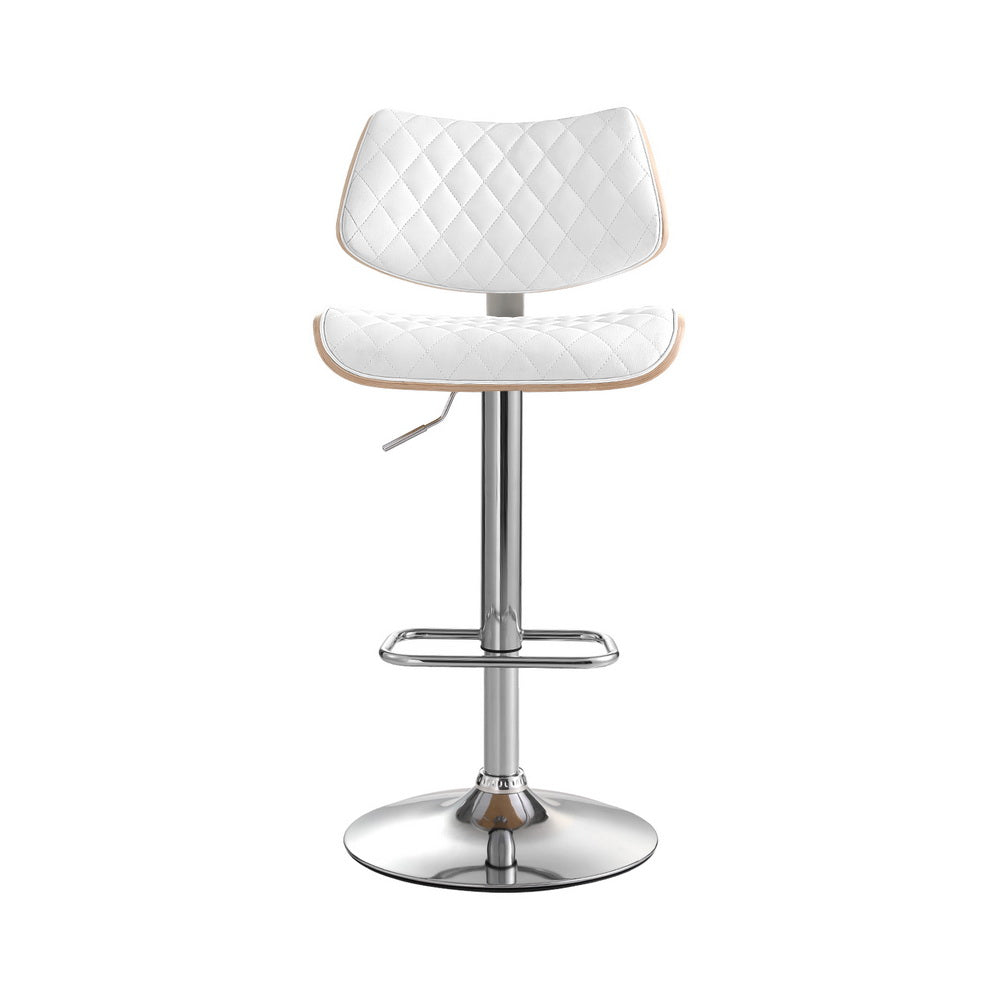 Lennox (Single) PU Leather Bar Stool - White - Homecoze