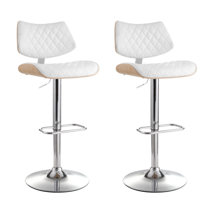 Lennox (Set of 2) PU Leather Bar Stools - White