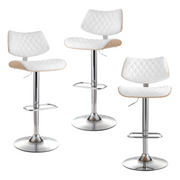 Lennox (Set of 3) PU Leather Bar Stools - White - Homecoze