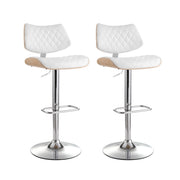 Lennox (Set of 2) PU Leather Bar Stools - White - Homecoze
