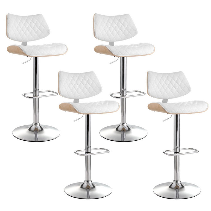 Lennox (Set of 4) PU Leather Bar Stools - White - Homecoze