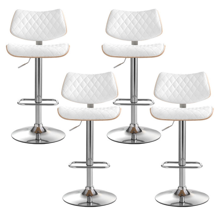 Lennox (Set of 4) PU Leather Bar Stools - White - Homecoze