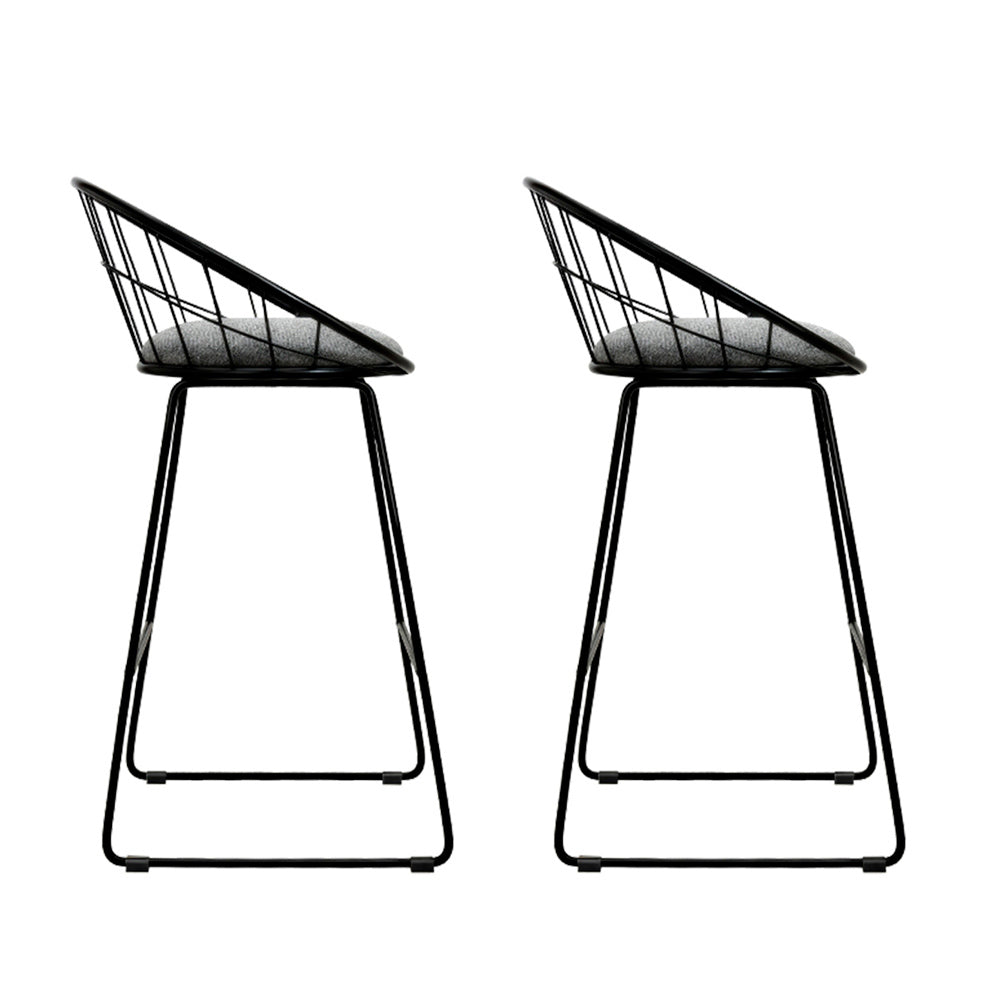 Jules (Set of 2) Bar Stools 65cm - Black - Homecoze