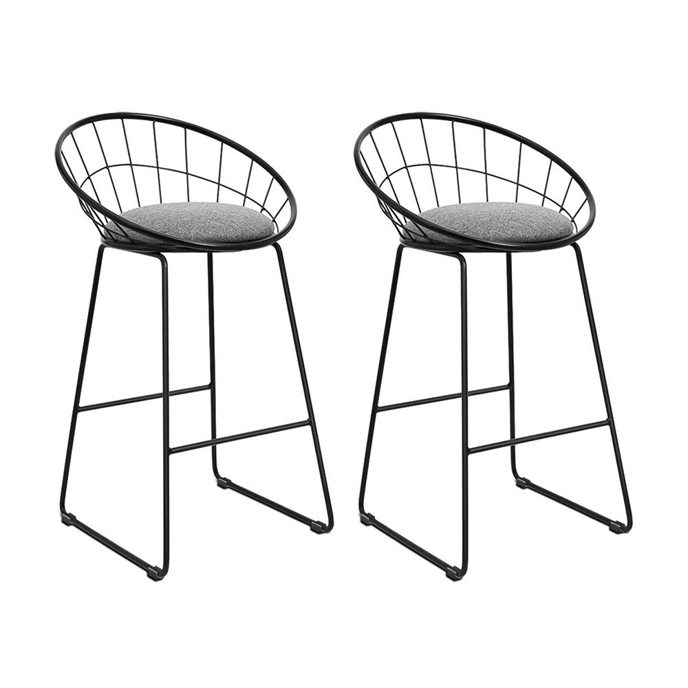 Jules (Set of 2) Bar Stools 65cm - Black - Homecoze