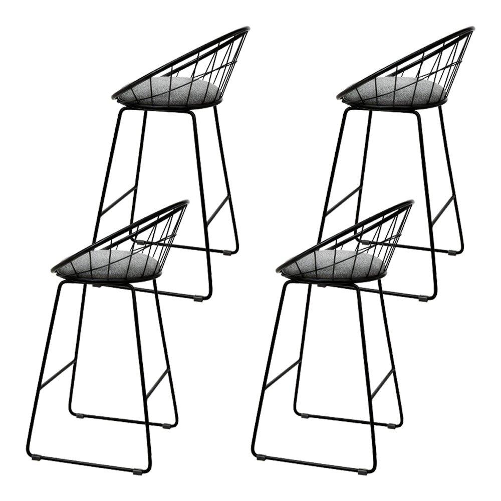 Jules (Set of 4) Bar Stools 65cm - Black - Homecoze