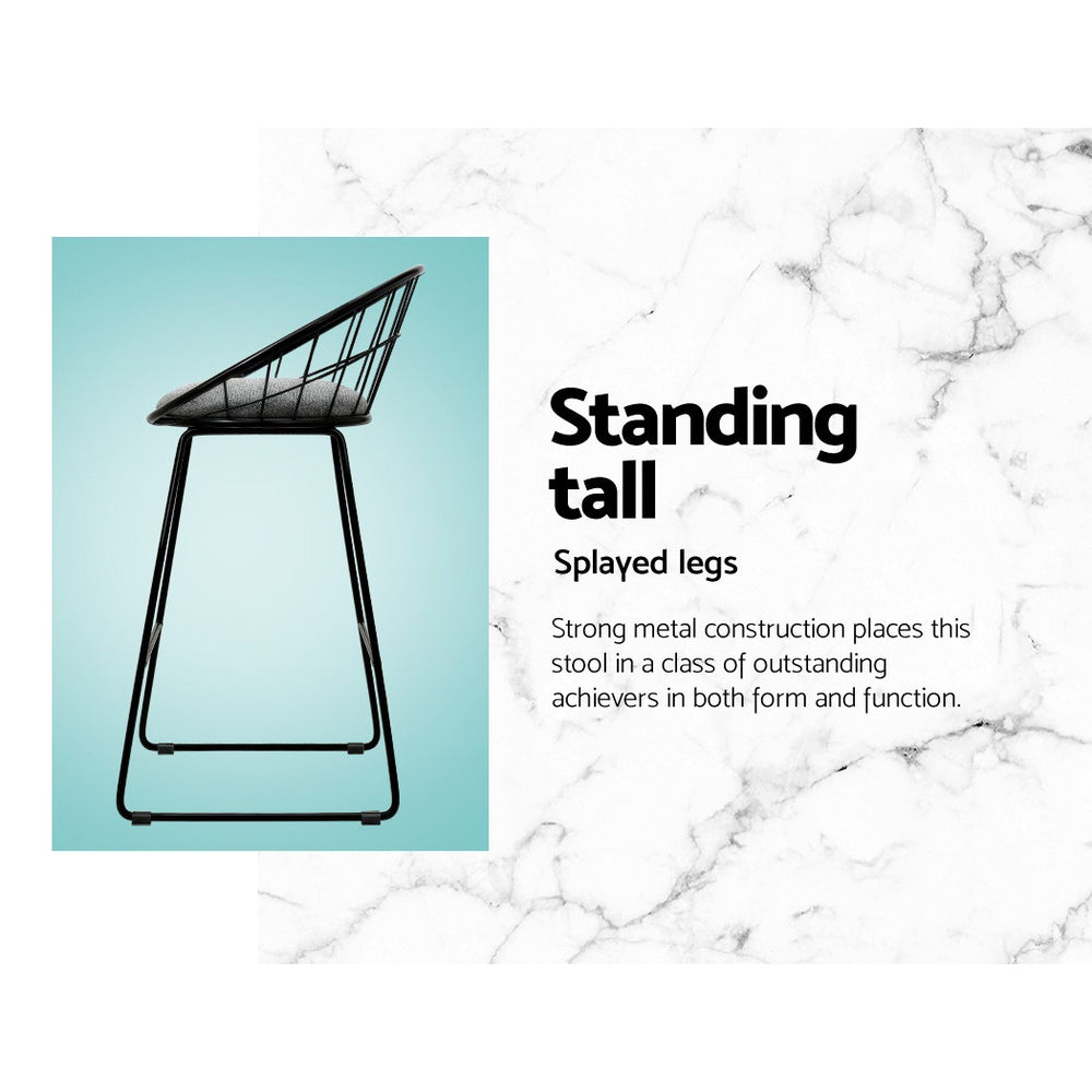 Jules (Set of 4) Bar Stools 65cm - Black - Homecoze