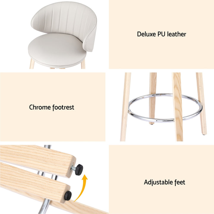 Elara (Set of 2) Bar Stools - Beige - Homecoze