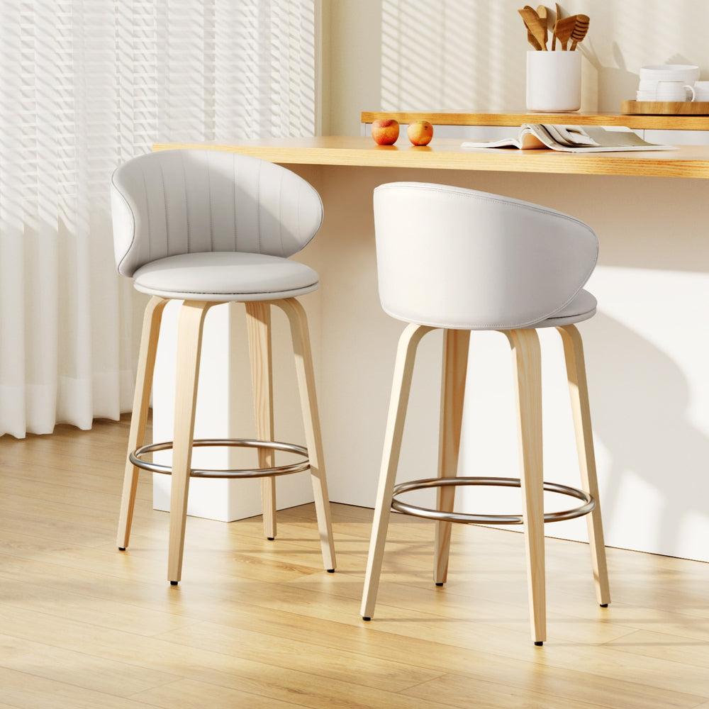 Elara (Set of 2) Bar Stools - Beige - Homecoze