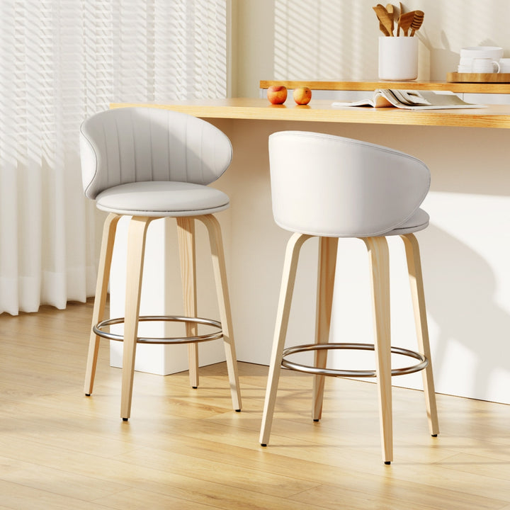 Elara (Set of 2) Bar Stools - Beige - Homecoze
