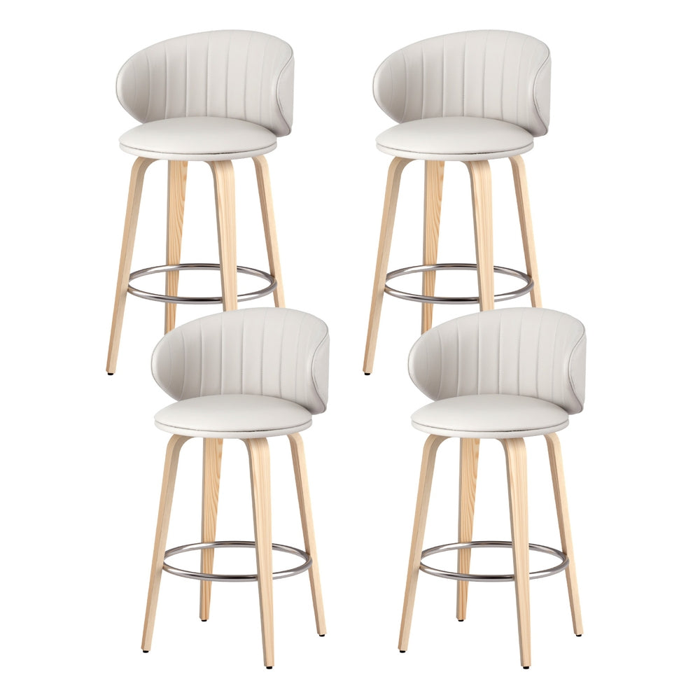 Elara (Set of 4) Bar Stools 65cm - Beige - Homecoze