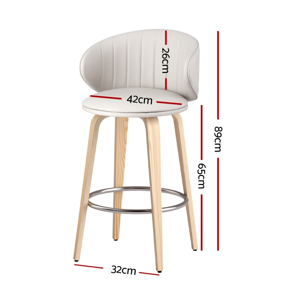 Elara (Set of 4) Bar Stools 65cm - Beige - Homecoze