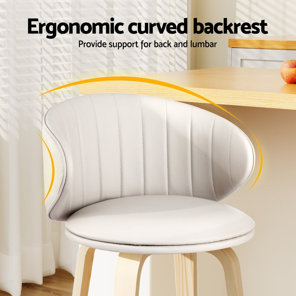 Elara (Set of 4) Bar Stools 65cm - Beige - Homecoze