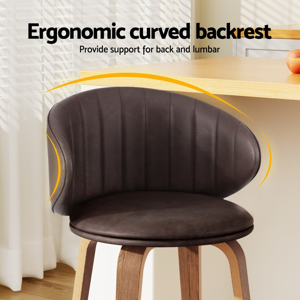 Elara (Set of 4) Bar Stools 65cm - Brown - Homecoze