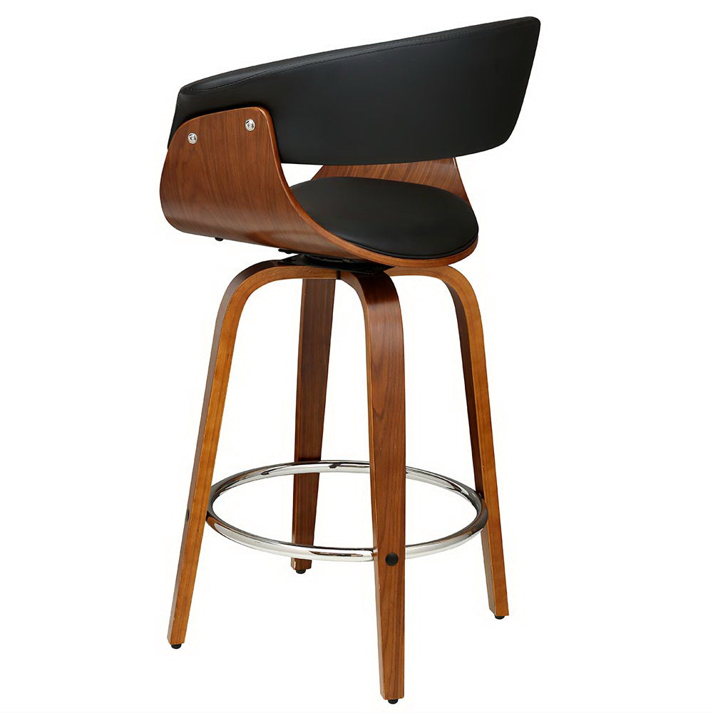 Landon (Single) PU Leather Bar Stool 65cm - Black - Homecoze