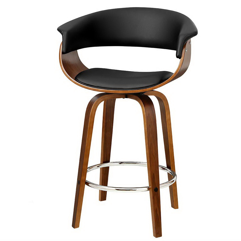 Landon (Single) PU Leather Bar Stool 65cm - Black - Homecoze