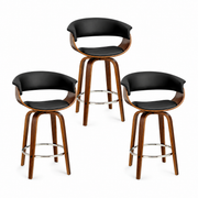 Landon (Set of 3) Bentwood Bar Stools 65cm - Black