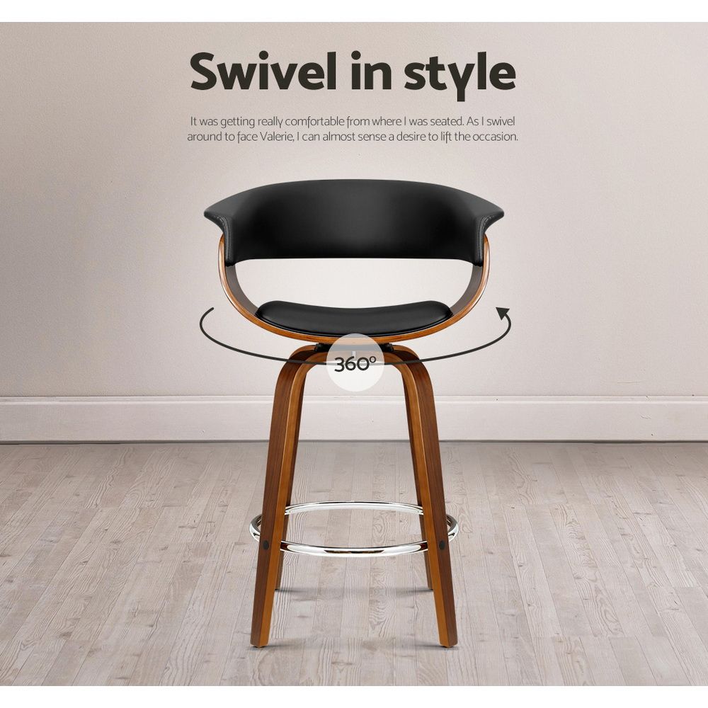 Landon (Set of 3) Bentwood Bar Stools 65cm - Black